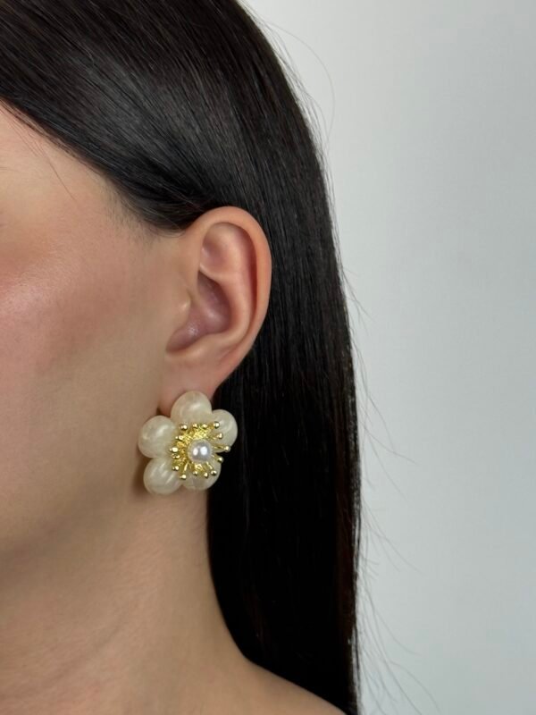 Boucle Fleur perla